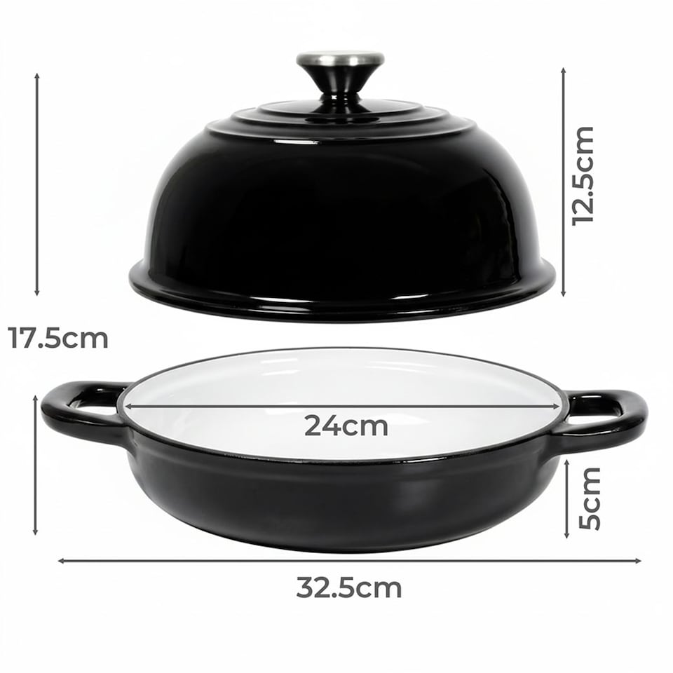image 1 of Toque Cast Iron Enamelled Dutch Oven Bread Baking Pot Casserole Dish Round