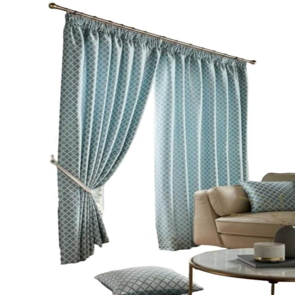 image 1 of Cotswold Pencil Pleat Curtain - Teal - 116 cm x 229 cm