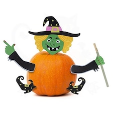 Wooden Wicked Witch Halloween Pumpkin Decoration Kit
