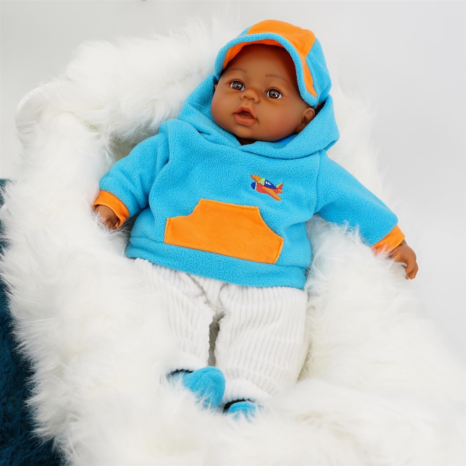 image 1 of BiBi Doll 18" Leo Ethnic Baby Doll Boy With Sounds & Toy Dummy