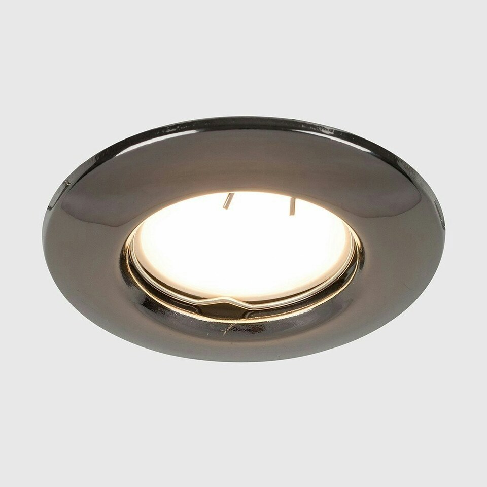 image 1 of ValueLights Downlight Polished Black Downlight and GU10 Spotlight LED 5W Cool White 6500K Bulb