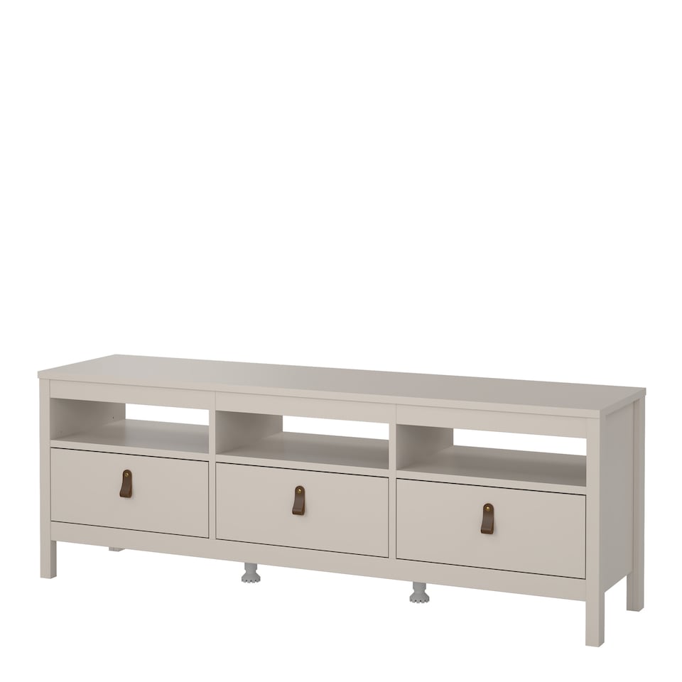 image 1 of Barcelona TV Unit 3 Drawers in Cashmere | Grey | Cashmere | One Size | 1