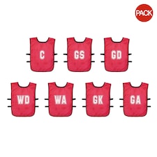 Precision Childrens/Kids Mesh Netball Training Bib (Pack of 7) - Red - 4-9 Years