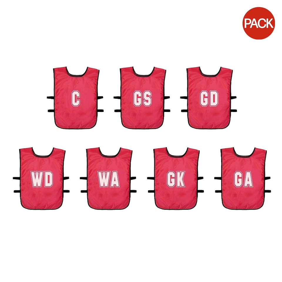 image 1 of Precision Childrens/Kids Mesh Netball Training Bib (Pack of 7) - Red - 4-9 Years