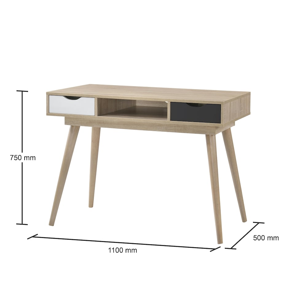 image 1 of Alford 2 Drawer Dressing Table White & Grey Finish