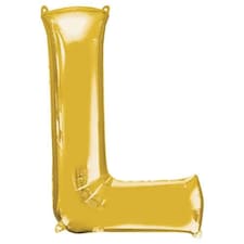 Gold Letter L Air Fill Foil Balloon 40cm / 16 in