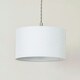 image 2 of ValueLights Reni Grey Drum Shade 3 Drop Bar Brushed Chrome Diner Ceiling Pendant Light Silver