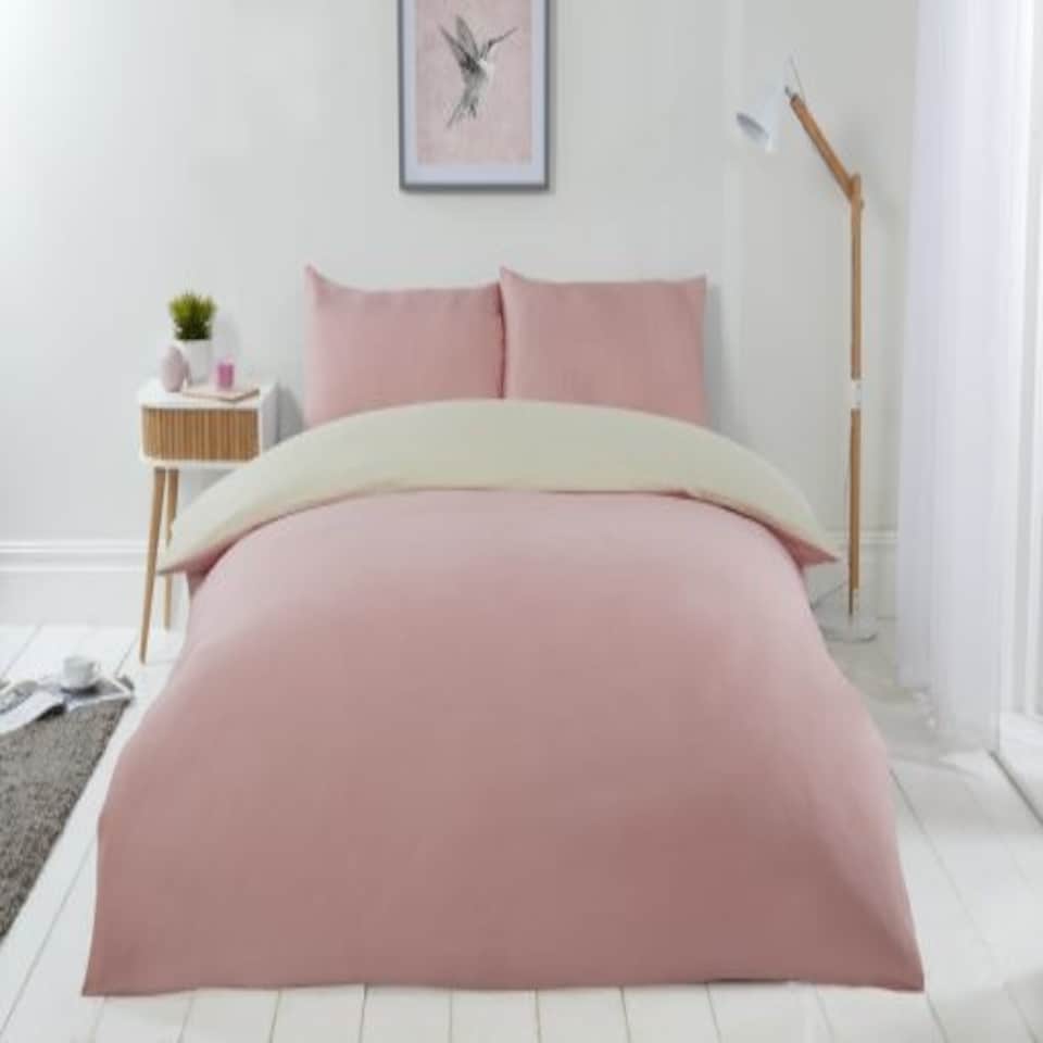 image 1 of Brights Reversible Duvet King Bed CreamBlush
