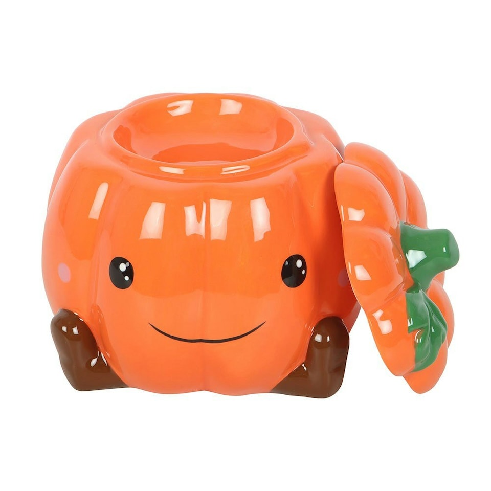 image 1 of Cute Smiling Pumpkin Oil Burner and Wax Warmer