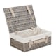 image 6 of 36cm Antique Wash Wicker Picnic Basket with Lining White | White | One Size