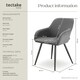 image 6 of Dining Chair Marilyn - corduroy look, upholstered, armchair, continuous backrest - Set of 2 Grey | Grey/Black