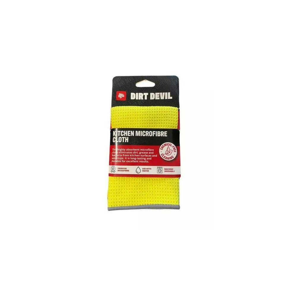 image 1 of Dirt Devil Kitchen High Quality Microfibre Cloth 30 x 30cm Yellow