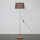 image 2 of ValueLights Charlie Copper Floor Lamp Grey Shade & Bulb 