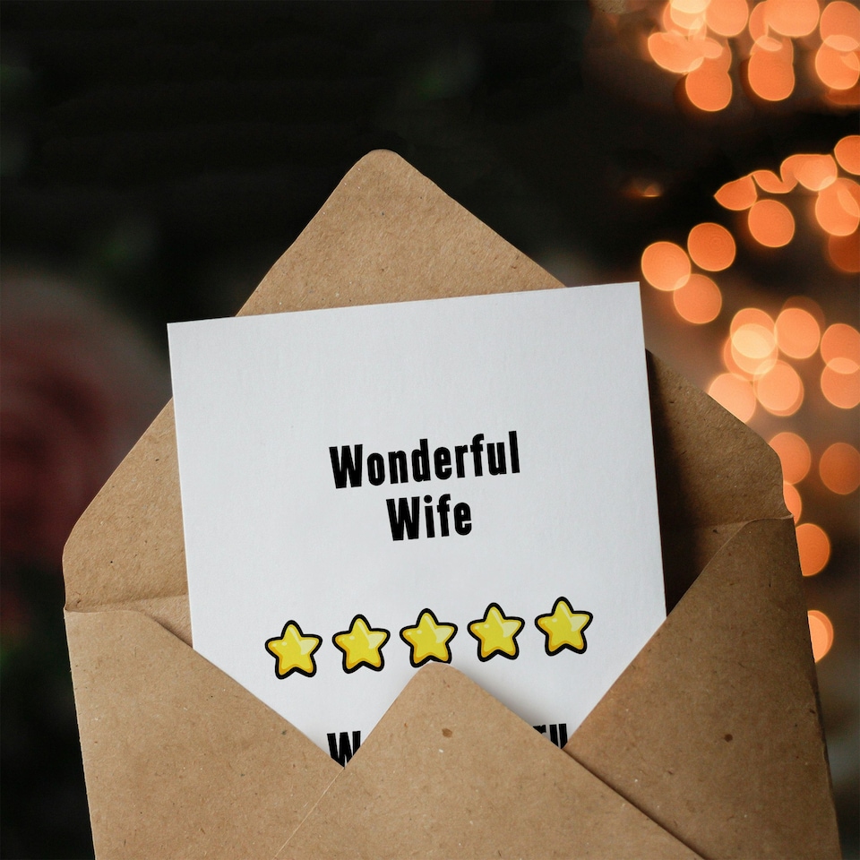 image 1 of Five Stars Wonderful Wife Would Marry Again Birthday Card