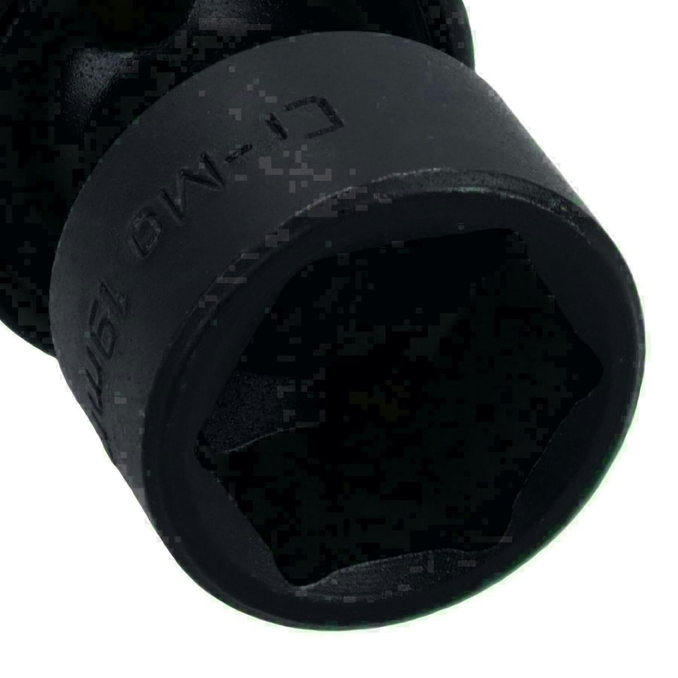 image 1 of 19mm 1/2in Drive Universal Swivel Wobble Metric Impact Shallow Socket 6 Point