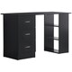 image 1 of HOMCOM 120cm Computer Desk Workstation with 3 Shelf & Drawers Black