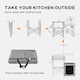 image 5 of Outsunny Camping Kitchen with Cupboard Folding Camping Table with Carrying Bag
