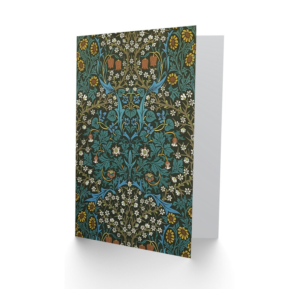 image 1 of William Morris Art Card Tulip and Daisy Flowers Pattern