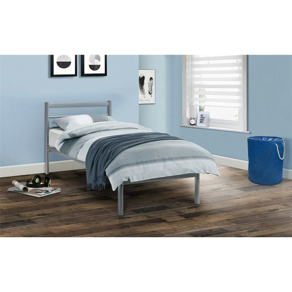 image 1 of Premium Aluminium Finish Low End Metal Bed Frame - Double 4ft 6" (135cm) - Best Seller