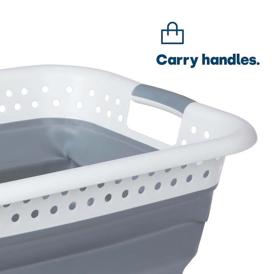 image 1 of Foldaway Laundry Basket Grey