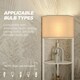 image 6 of HOMCOM Corner Modern Floor Lamp with Shelves for Living Room, Bedroom, White