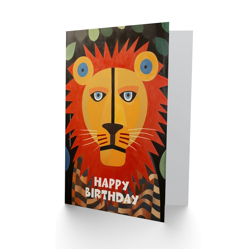image 1 of Lion Jungle Animal Boy Child Kids Birthday Card