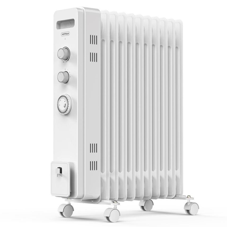 image 1 of VonHaus Oil Filled Radiator 11 Fin Portable Electric Heater White