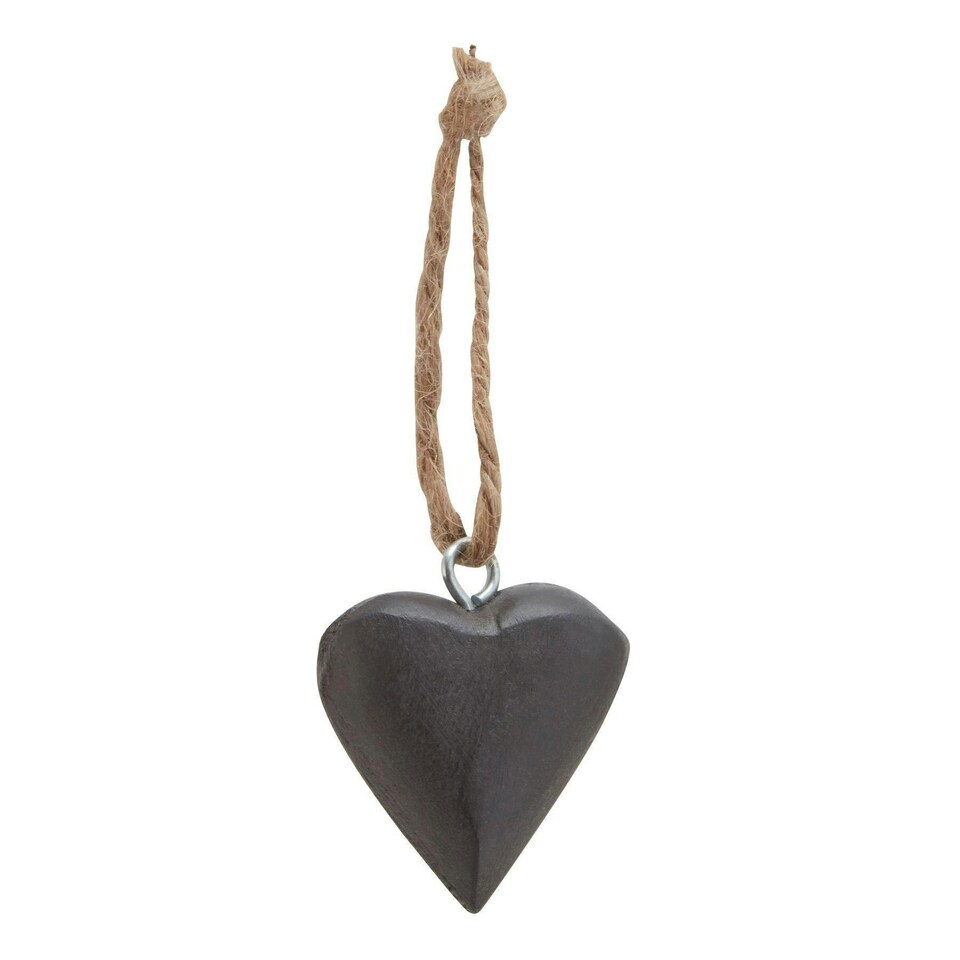image 1 of Hill Interiors Wooden Heart Hanging Ornament (Pack of 90) - Brown/Black - One Size