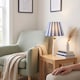 image 6 of Multi Blue Tone Striped Linen Coolie Lamp Shade with Cotton Inner