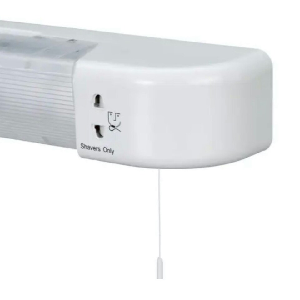 image 1 of Set of 2 White - Chrome Bathroom Shaver Lights White | White