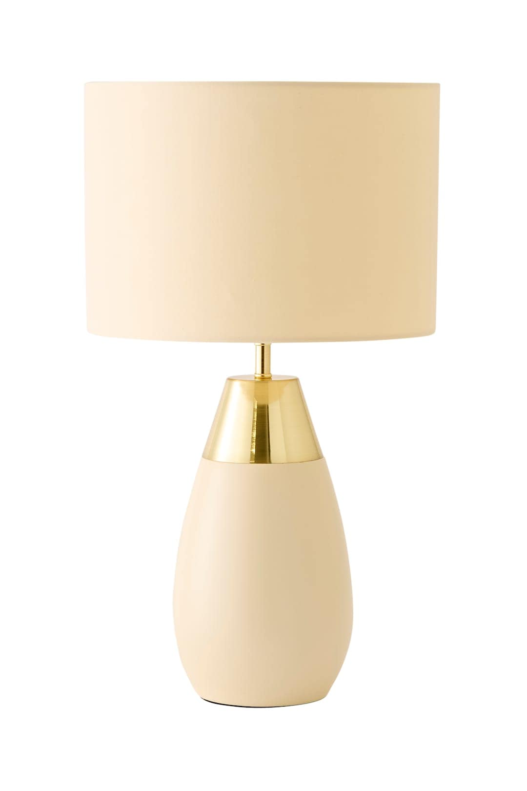 ValueLights Hurst Bulbous Large Touch Table Lamp with Matching Shade in Beige