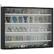 image 1 of HOMCOM 5-Tier Wall Display Shelf Cabinet with Glass Doors, Black and White | Multi | Black with white shelves | Overall size: 80W x 9.5D x 60H cm