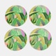 image 4 of OHS Summer Print Plastic Picnic Plates Set of 4 Lightweight Outdoor | Green | Colourful Palm