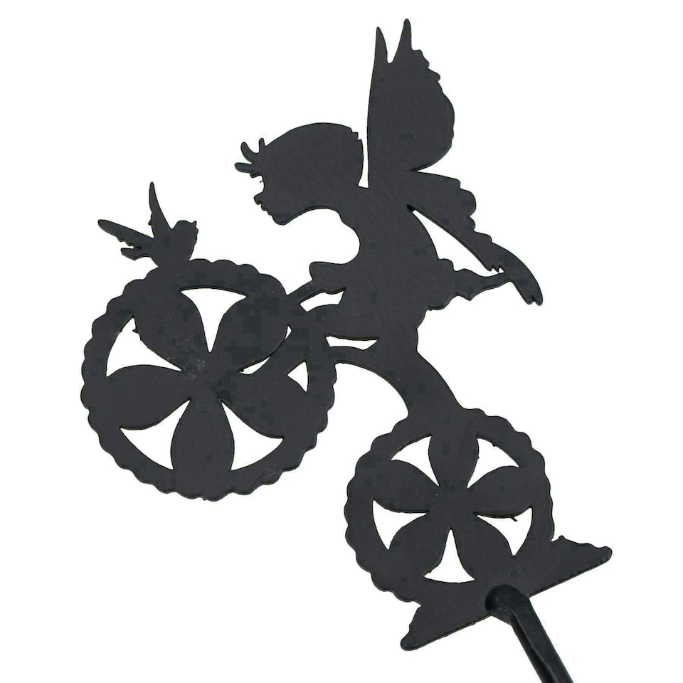 image 1 of Small Black Fairy Pixie Silhouettes Set of 4 Stake Garden Lawn Yard Ornament