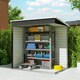 image 6 of Outsunny 6 x 4ft Metal Garden Shed with Lockable Door and Gloves, Dark Grey 