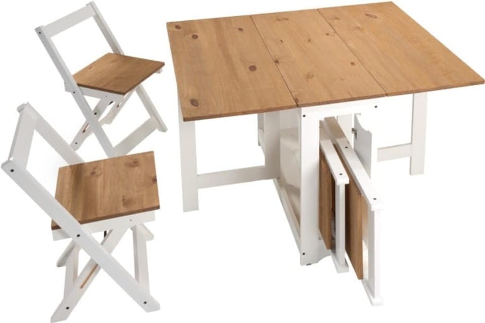image 1 of Santos Butterfly Indoor Dining Set (Set of 4) - Green - Distressed Waxed Pine | Brown | 5