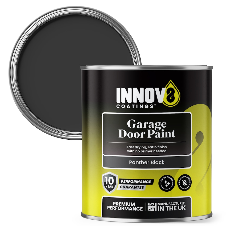 image 1 of Innov8 Coatings Garage Door Paint - 750 ml - Panther Black - Satin Finish - 10 Year Guarantee | Black | Panther Black | 750ml | 1