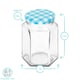 image 5 of Argon Tableware Hexagonal Glass Jam Jars with Green Lids - 250ml - Pack of 6