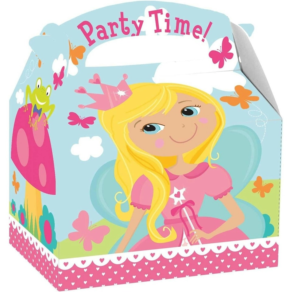 Amscan Woodland Princess Gift Boxes - Blue/Pink - One Size