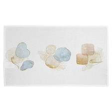 Blush, blue, white, beige watercolor illustration & elements (Kitchen Towel)