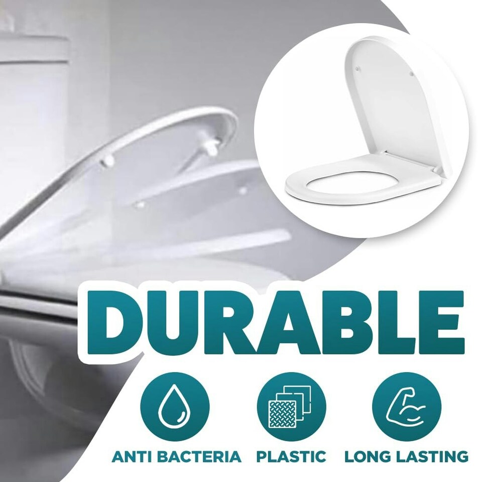 image 1 of Marco Paul White Plastic Oval Toilet Seat 18"