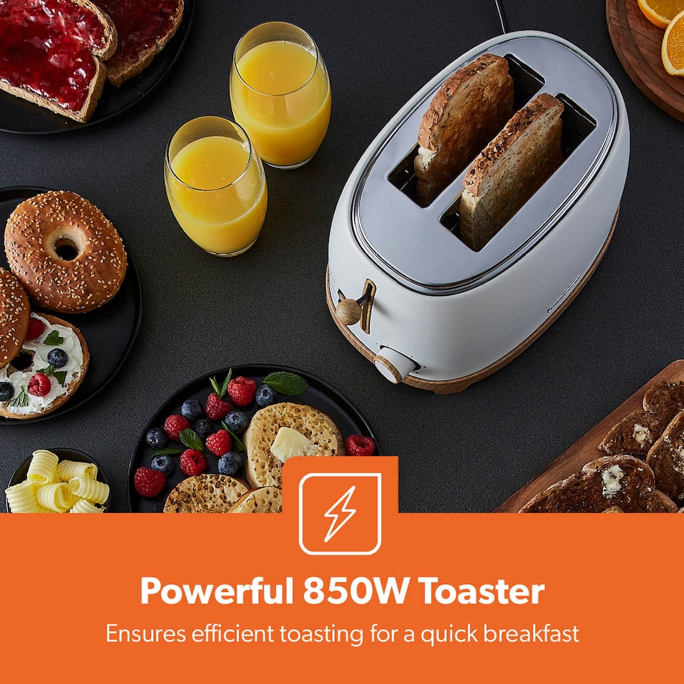 image 1 of GEEPAS 2 Slice Toaster NordiQ Design,850W Cream