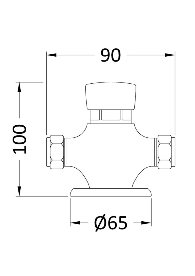 image 1 of Balterley Contemporary Round Manual Exposed Non-Concussive Timed Shower Valve - Balterley