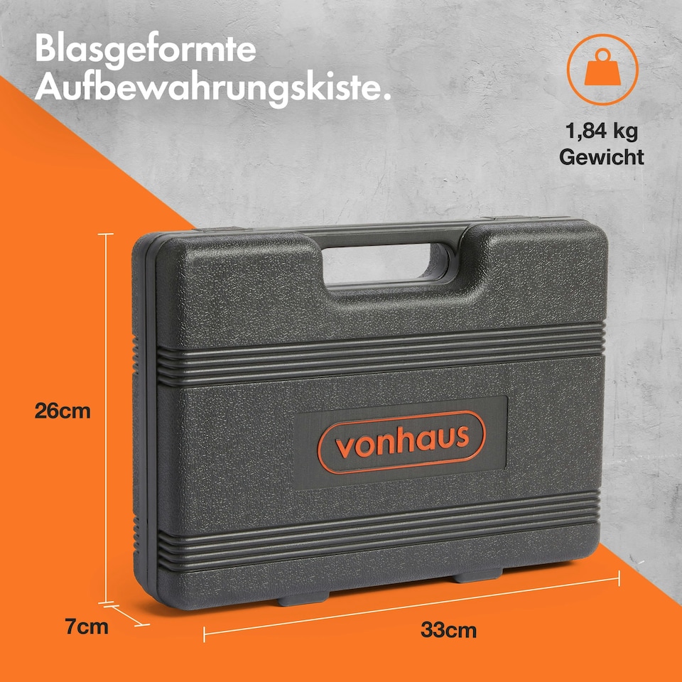 image 1 of VonHaus 12 Piece Ratchet Spanner Set with Carry Case for Home, Bike, and Car Repairs