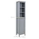 image 3 of kleankin Bathroom Floor Tall Cabinet Storage Unit w/ Cupboard Shelf