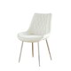 image 1 of Furniturebox 2x Pesaro Cream Velvet Silver Leg Luxury Dining Chairs