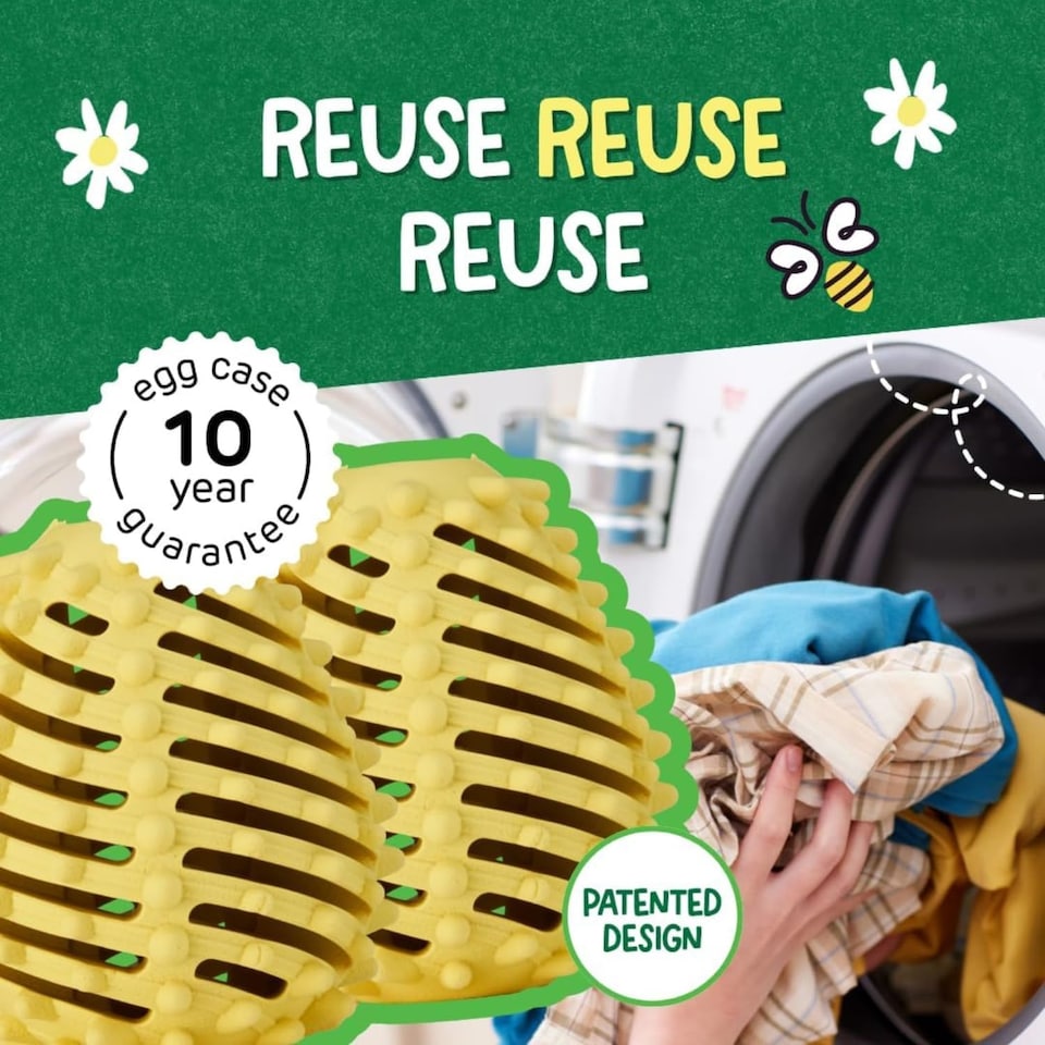 image 1 of Ecoegg Dryer Egg | Reduces Drying Time | Tumble Dryer Balls replacement | Softens Clothes | Hypoallergenic | Fragrance Free | 2 Eggs