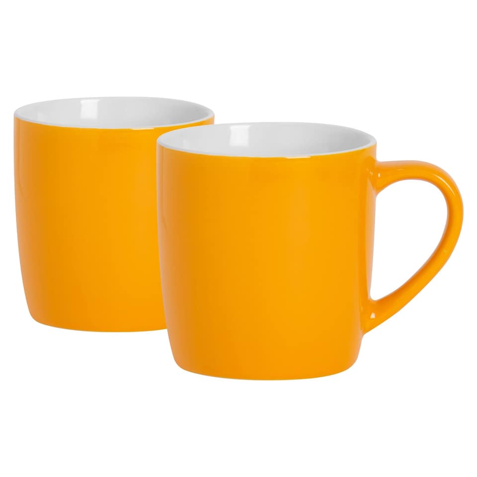 image 1 of Argon Tableware Coloured Coffee Mugs - 350ml - Yellow - Pack of 2 | Yellow | Yellow | 2