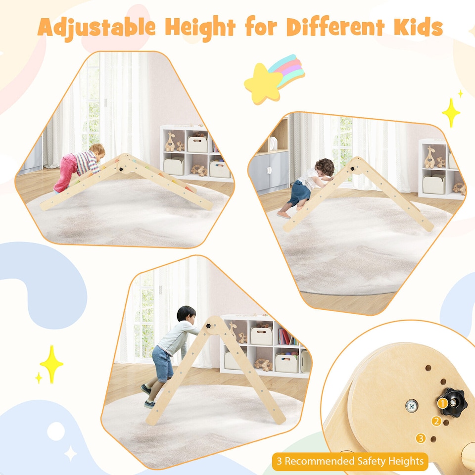 image 1 of COSTWAY 7-in-1 Toddler Climbing Toy Set Kids Folding Climber   Reversible Ramp