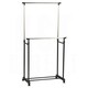 image 4 of KCT Adjustable Double Clothes Rack on Wheels Black | Silver | One Size